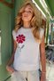 Beige Crew Neck Crochet Floral Motif Knitwear Sweater Alc-X14511 - 2