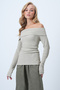 Stone Madonna Collar Wrinkled Long Sleeve Blouse Alc-X14579
