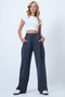 Anthracite Pleated Detailed Knitted Palazzo Trousers Alc-X14535