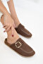 Brown Suede Women's Slippers 20894 - 5