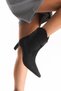 Black Suede Leather Detailed Women's 7 cm Heeled Ankle Boots Takaw26Bo00048