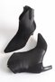 Black Suede Leather Detailed Women's 7 cm Heeled Ankle Boots Takaw26Bo00048 - 4