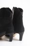 Black Suede Leather Detailed Women's 7 cm Heeled Ankle Boots Takaw26Bo00048 - 7