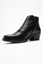 Rule Black Genuine Leather Women's Thick Heeled Boots - 4