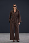 Trendyol Studio Kahverengi Ekstra Geniş Paça Çizgili Pantolon TWOAW26PL00127 - 4