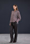Trendyol Studio Bordo-Çok Renkli Çizgili Oversize Pamuklu Poplin Gömlek TWOAW26GO00107 - 3