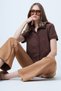 Women's Brown Leopard Detachable Fur Detailed Knitted Blouse Alc-X14640 - 4