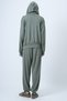 Women's Khaki Hooded V-Neck Oversized Modal Sweatshirt and Pants Set Alc-X14646 - 7