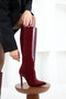 Claret Red Patent Leather Women's Boots 21100