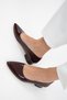 Burgundy Matte Women's Classic Heeled Shoes 21023 - 3