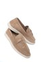 Taupe Suede Women's Loafer Shoes 21049 - 3