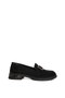 Black Suede Women's Loafer Shoes 21055 - 3