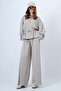 Beige Hooded Drawstring Waist Modal Blouse and Pants Set Alc-X14668 - 2