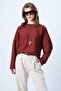 Women's Tile Crew Neck Wide Cut Bat Sleeve Basic Blouse Alc-X14623 - 3