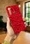 Xiaomi Redmi Note 8 Red Zebra Patterned Silicone Shock-Absorbing Protective Rubber Case - 3