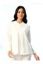 Women's Ecru Jacquard Lace Winter Special Design Maternity Maternity Dressing Gown Pajama Set - 4