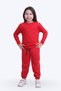 Round Neck, Solid, Printless Girl's Bottom-Up Pajama Set with Elastic Waist - 2