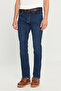 Men's Dark Blue Non-Kneeling Cotton Denim Stretchy Jean Denim Pants S Slim Fit Slim Fit Magic - 2