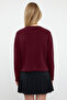 Bordo Basic Ceket Görünümlü Triko Hırka TWOAW24HI00090 - 5