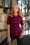 Women's Burgundy Crew Neck Buttoned Front Crew Neck Knitwear Cardigan Alc-X14483 - 4