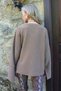 Milky Coffee Color High Neck Bat Sleeve Cuff Slit Wide Cut Blouse Alc-X14434 - 7