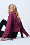 Burgundy Staple Detailed Tasseled Back Lined Suede Jacket Alc-X14520 - 4
