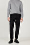 Men's Black Slim Fit Slim Fit Cotton Flexible Chino Trousers