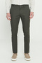 Men's Green Slim Fit Narrow Cut Dobby Flexible Casual Trousers