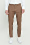 Men's Camel Slim Fit Narrow Cut Dobby Flexible Casual Trousers