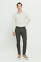 Men's Green Slim Fit Narrow Cut Dobby Flexible Casual Trousers - 2