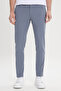 Men's Petrol Slim Fit Slim Fit Side Pocket Cotton Flexible Dobby Trousers