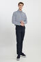 Men's Navy Blue Slim Fit Slim Fit Waist Tie Side Pocket Stretchy Casual Pants - 3