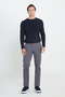 Men's Anthracite Non-Wrinkle Slim Fit Slim Cut Cotton Flexible Casual Trousers - 3