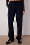 Lacivert Wide Leg/Geniş Paça Pileli Dokuma Kumaş Pantolon TWOSS21PL0155 - 4
