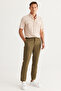 Men's Khaki Slim Fit Slim Fit Flexible Trousers - 3
