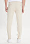 Men's Ecru Slim Fit Slim Fit Side Pocket Cotton Flexible Dobby Trousers - 7