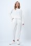 Ecru Crew Neck Wide Cut Blouse and Pleated Front Double Pocket Trousers Set Alc-X14553 - 3