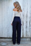 Dark Navy Blue Pleated Detailed Knitted Palazzo Trousers Alc-X14535 - 6