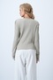 Stone Degaje Collar Draped Shoulder Draped Wrinkled Blouse Alc-X14585 - 5