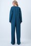 Petrol Blue Crew Neck Comfortable Cut Overalls with Zipper on the Back Alc-X14554 - 6