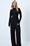 Black Crew Neck Gathered Waist Blouse and Trousers Set Alc-X14565 - 4