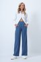 Women's Indigo Pleated Detailed Knitted Palazzo Pants Alc-X14535 - 2