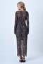 Women's Leopard Leopard Detailed Lined Tulle Dress Alc-X14497 - 6