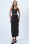 Women's Bitter Brown Belt Detailed Midi Length Sandy Skirt Alc-X14550