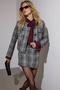 Black and White Plaid Pack Crew Neck Melton Jacket Twoaw26Ce00033 - 2