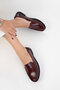 Burgundy Women's Loafer Shoes 20937 - 3