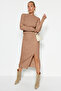 Camel Crop Etekli Triko Alt-Üst Takım TWOAW23AU00240