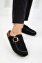 Black Suede Women's Slippers 20894 - 4