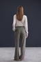 Trendyol Studio Kahverengi Ekoseli/Kareli Geniş Paça/Wideleg Dokuma Pantolon TWOAW26PL00129 - 2