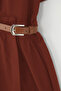 Brick Shirt Collar Midi Woven Plus Size Dress Tbbss25Ah00237 - 8